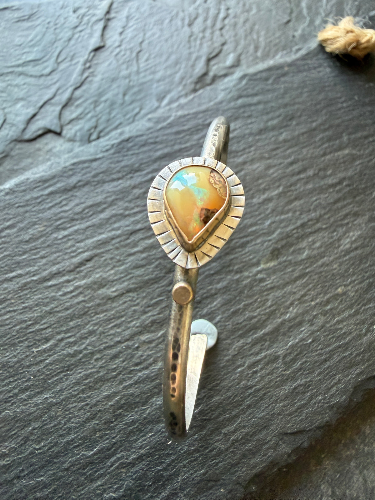Peachy Boulder Opal Bangle