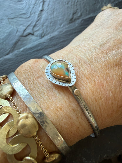 Peachy Boulder Opal Bangle