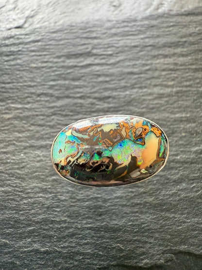 Large Boulder Opal Ring US 8