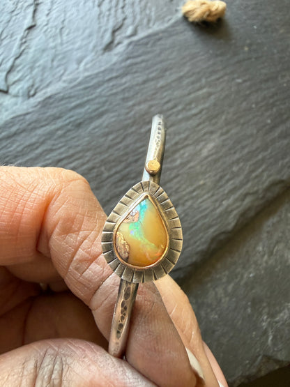 Peachy Boulder Opal Bangle