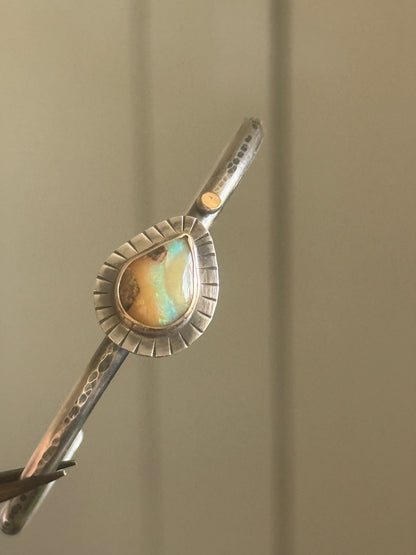 Peachy Boulder Opal Bangle