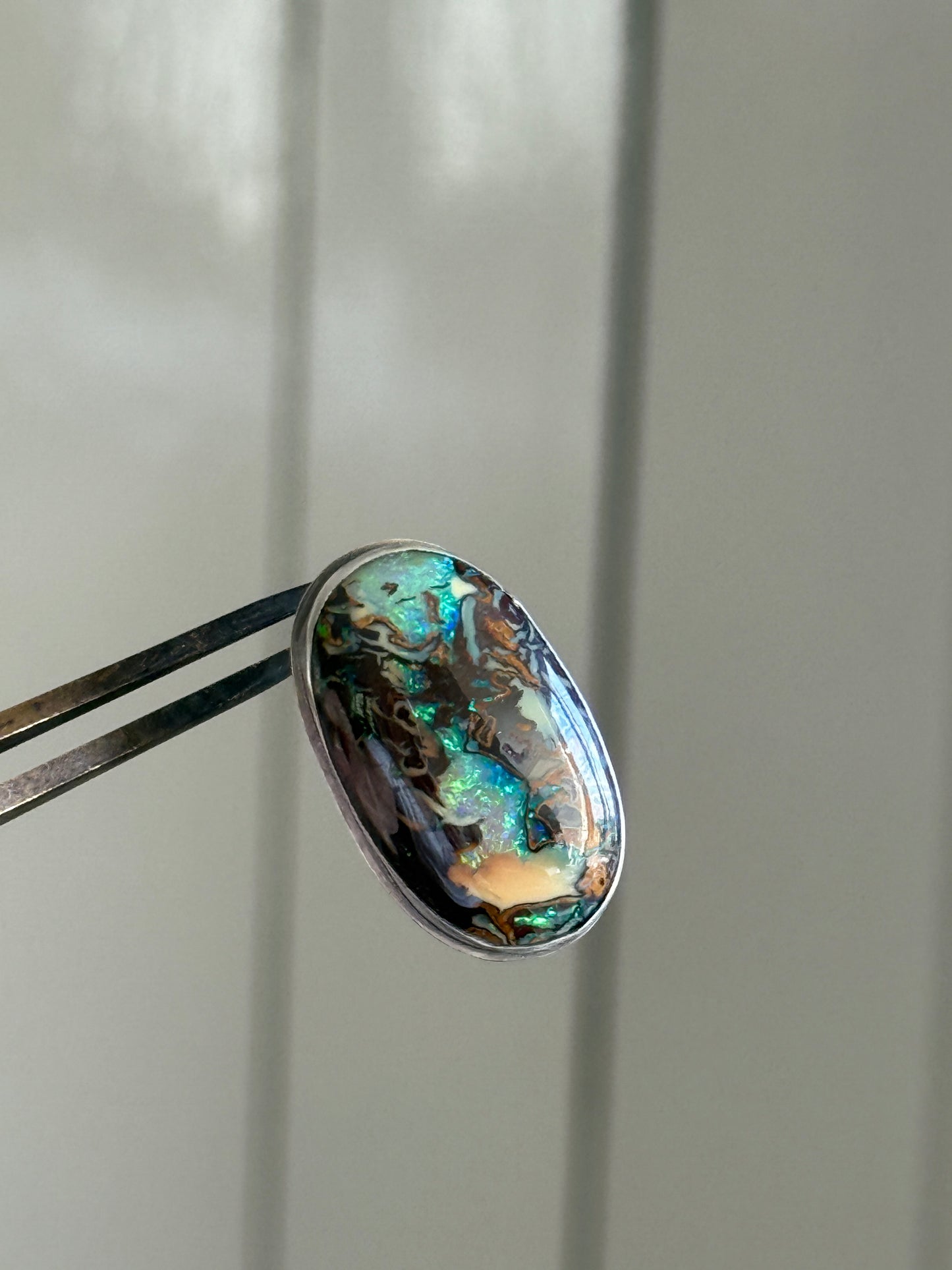 Large Boulder Opal Ring US 8