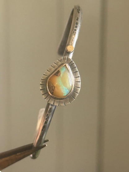 Peachy Boulder Opal Bangle