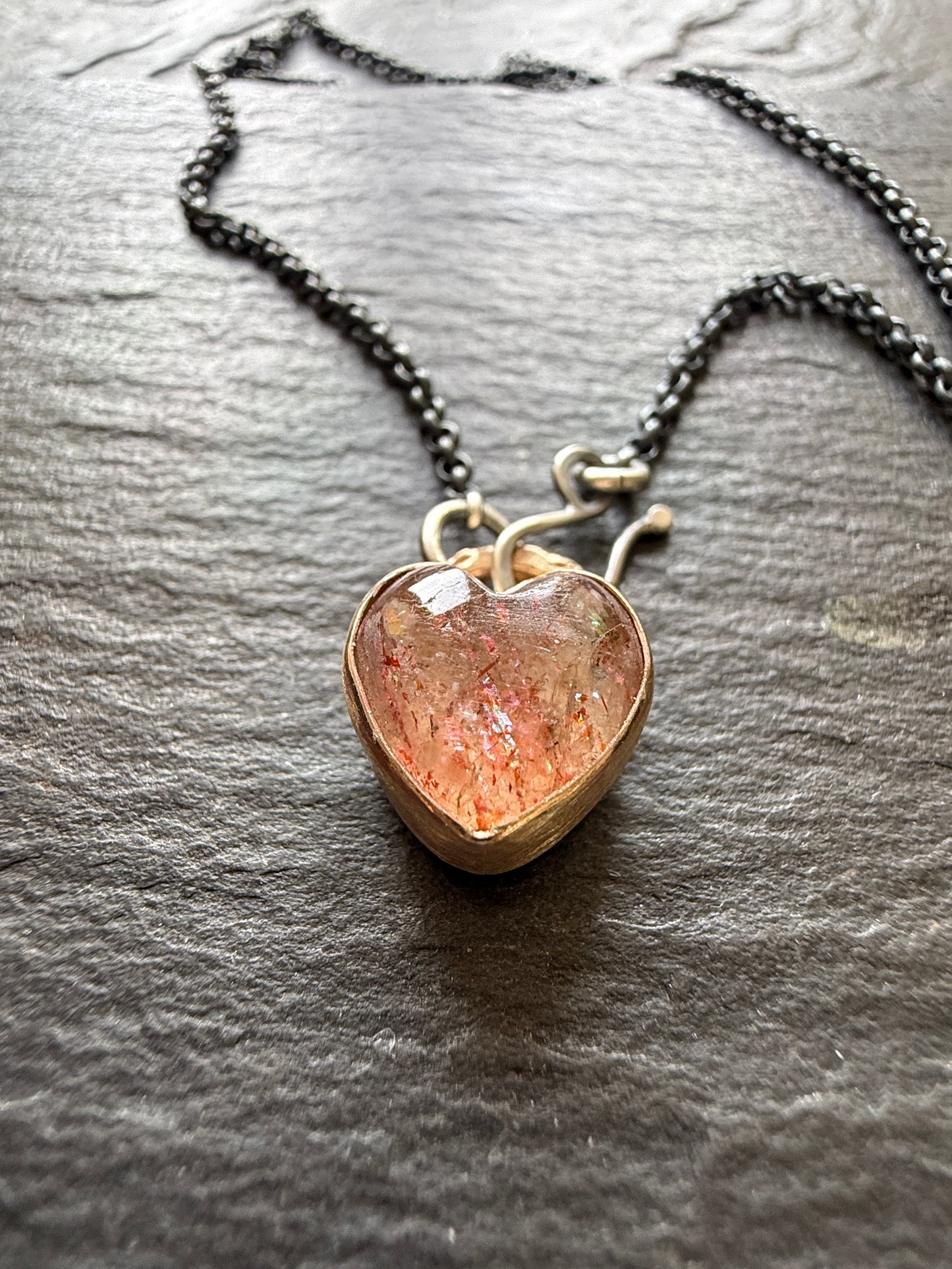 Dainty gold Confetti Sunstone