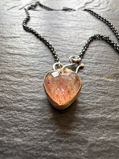 Dainty gold Confetti Sunstone