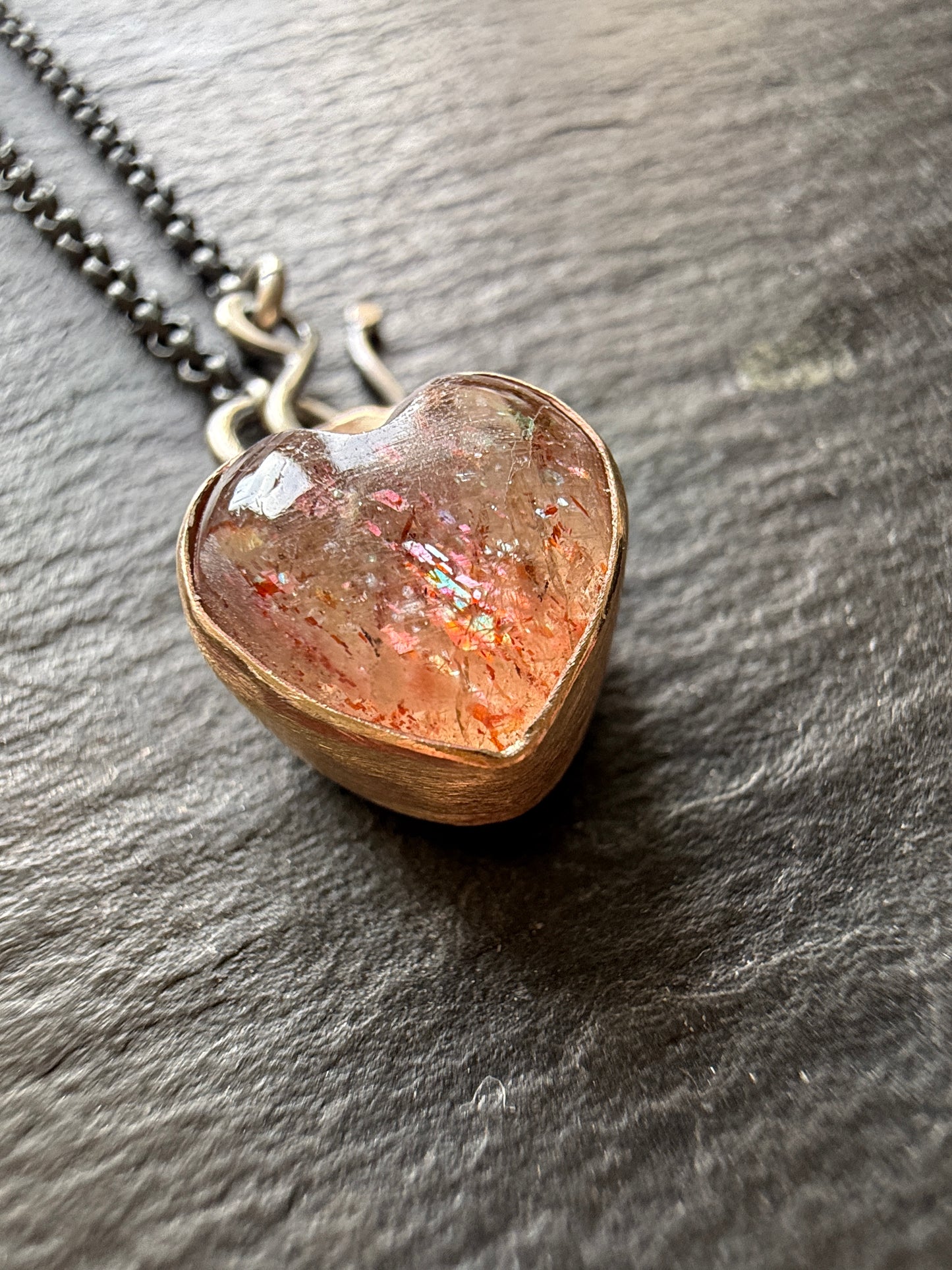 Dainty gold Confetti Sunstone