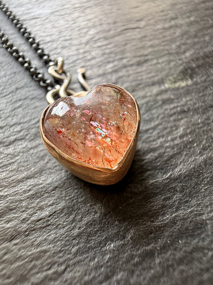 Dainty gold Confetti Sunstone
