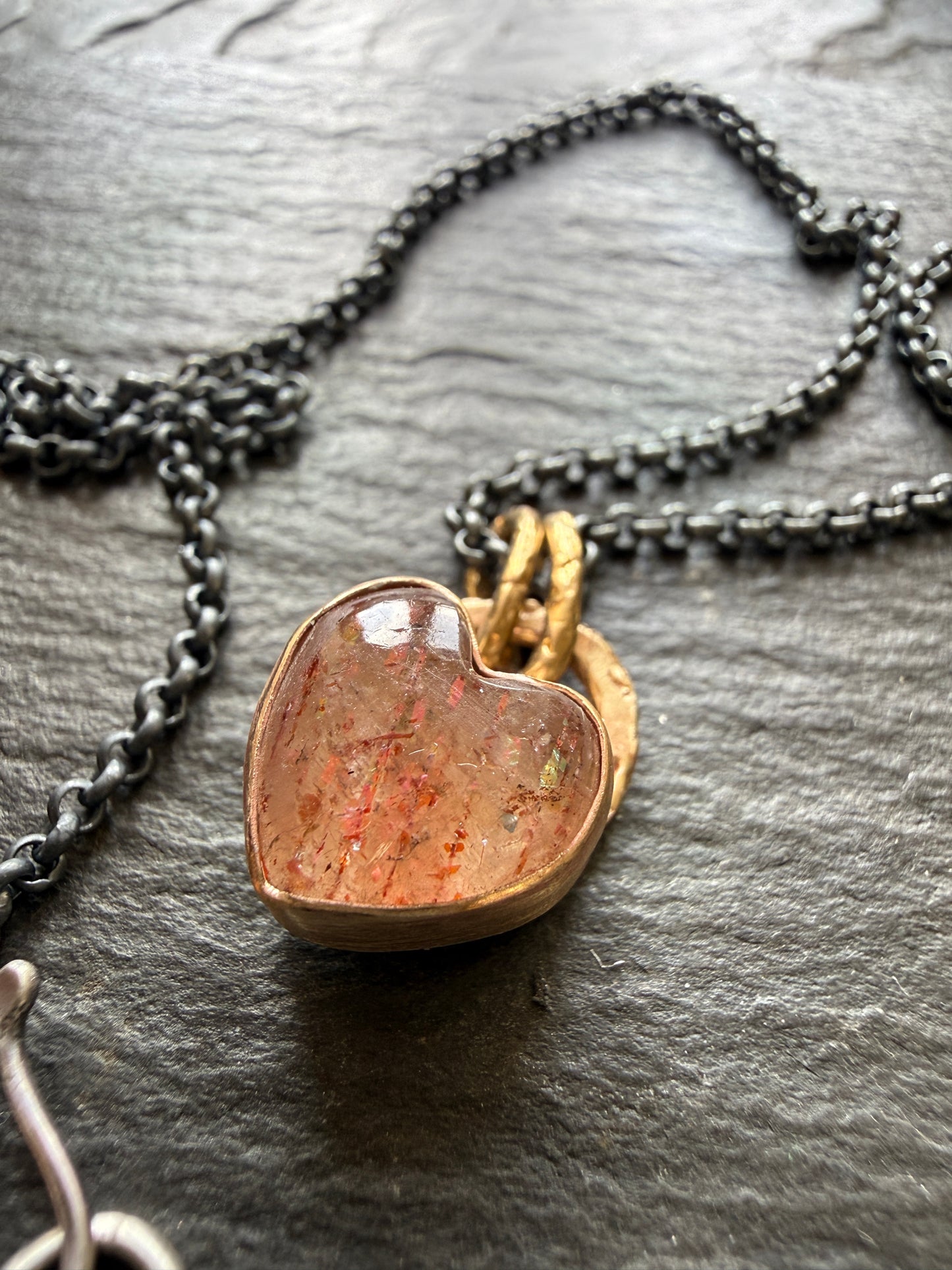 Dainty gold Confetti Sunstone