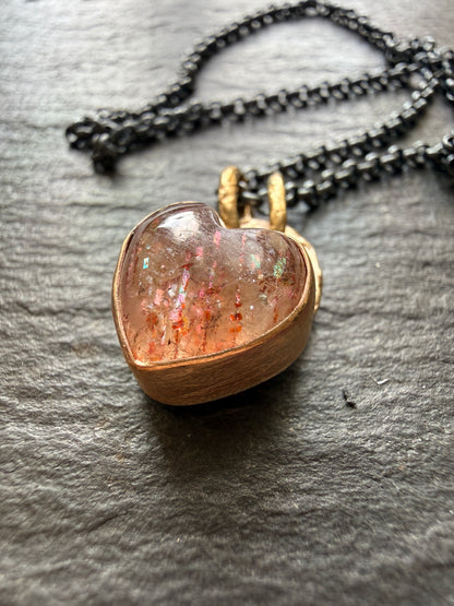 Dainty gold Confetti Sunstone