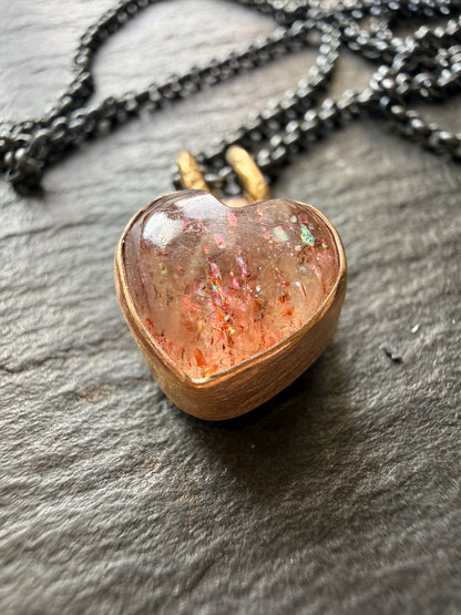 Dainty gold Confetti Sunstone