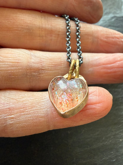 Dainty gold Confetti Sunstone