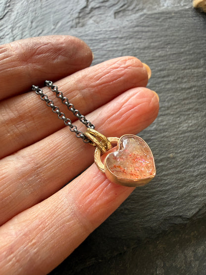 Dainty gold Confetti Sunstone