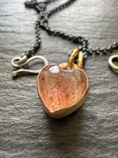 Dainty gold Confetti Sunstone