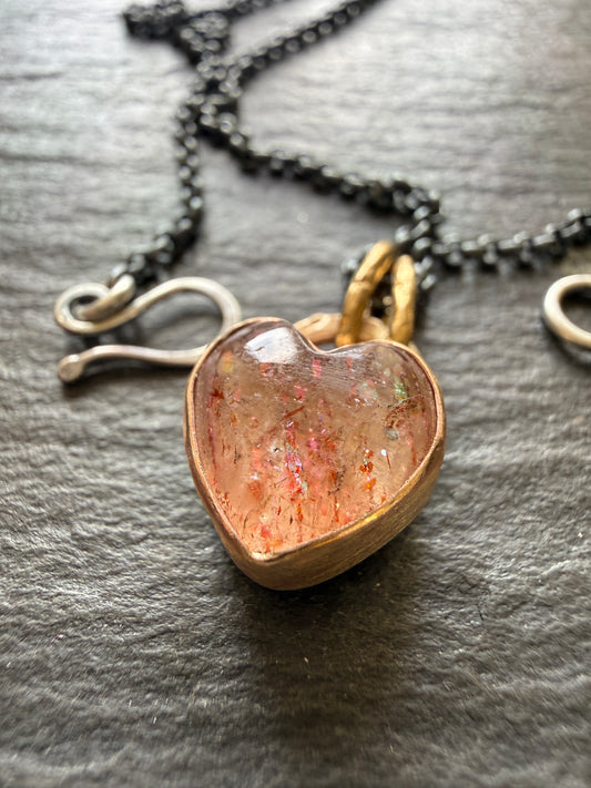 Dainty gold Confetti Sunstone