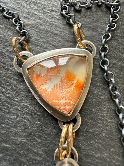 Orange Agate and Garnet Necklace