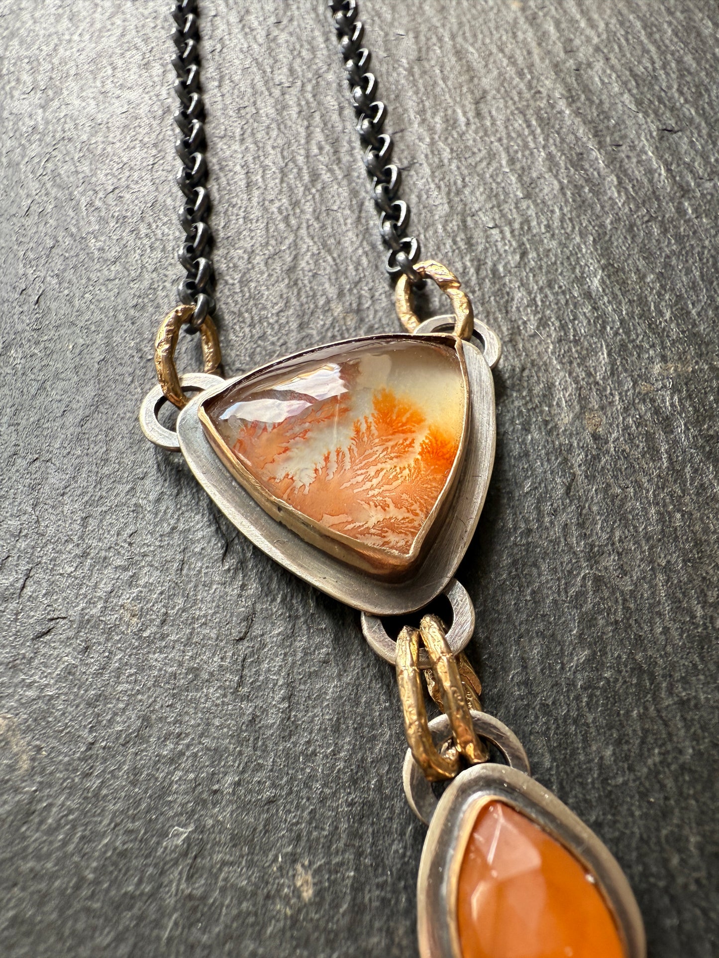 Orange Agate and Garnet Necklace