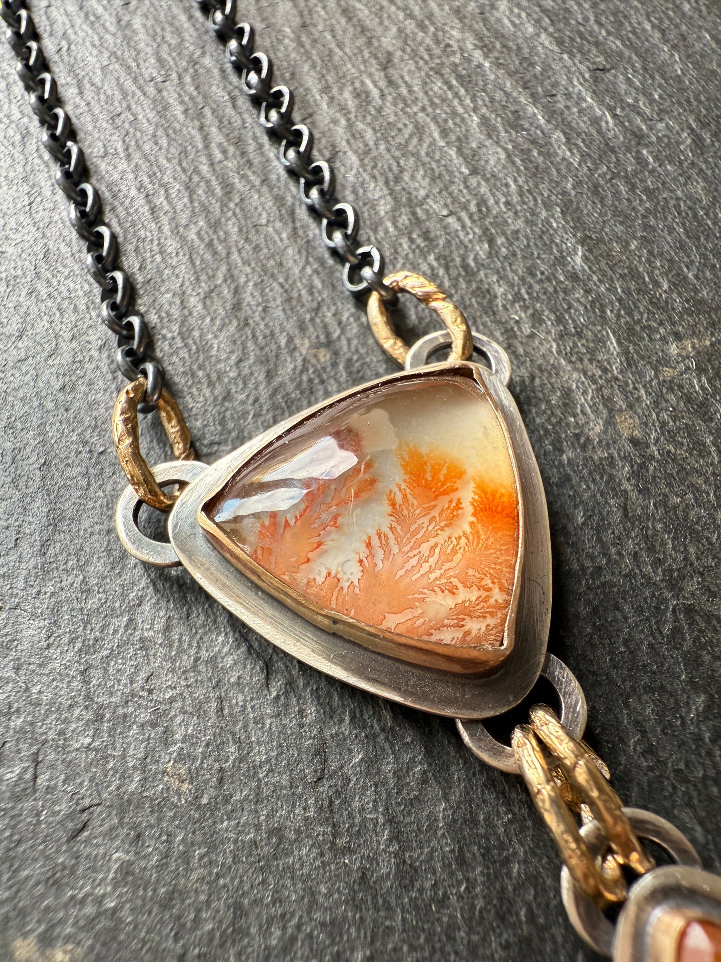 Orange Agate and Garnet Necklace