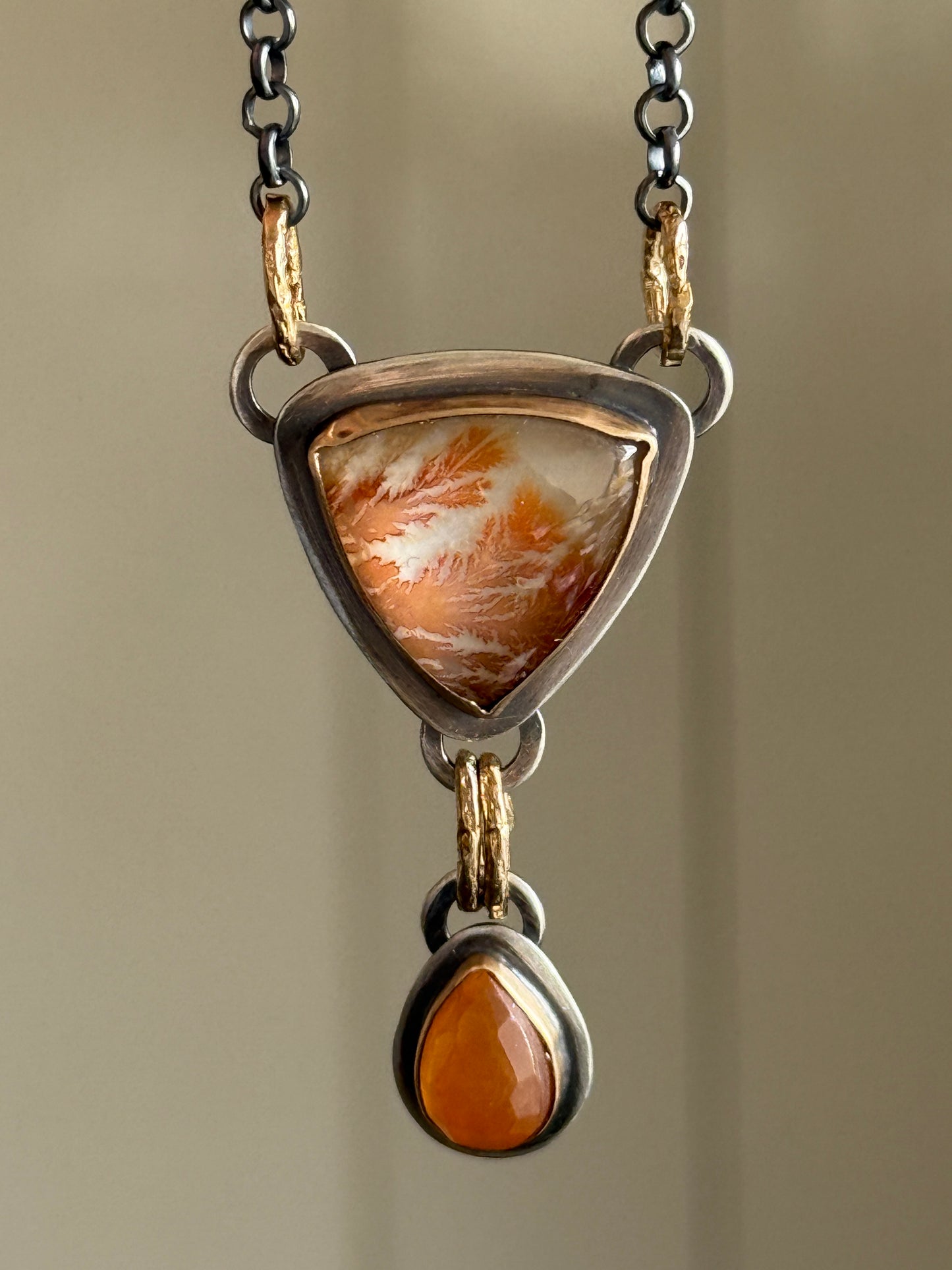 Orange Agate and Garnet Necklace