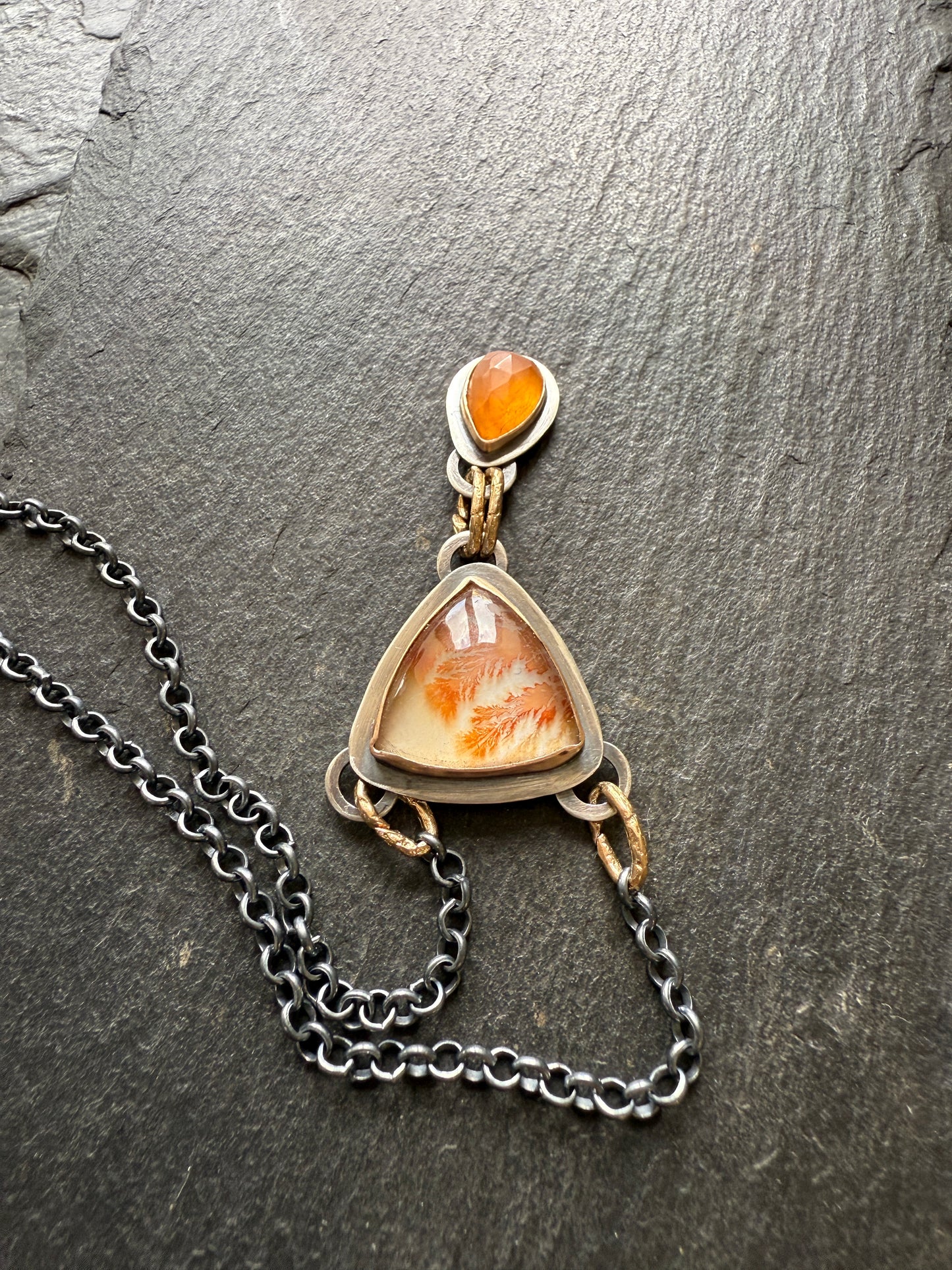 Orange Agate and Garnet Necklace