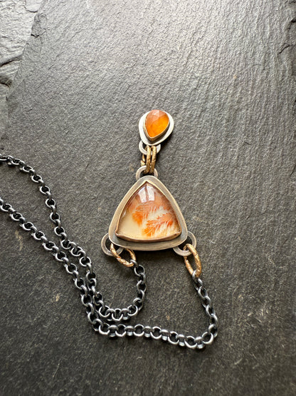 Orange Agate and Garnet Necklace