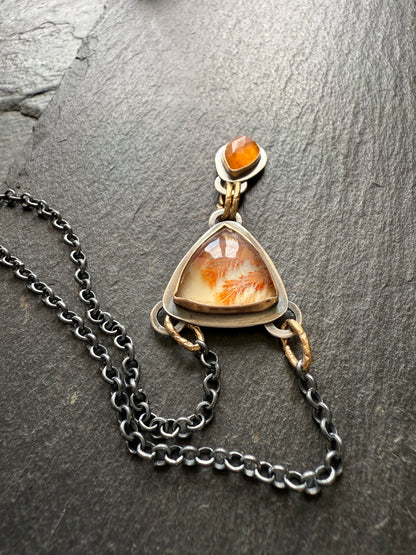 Orange Agate and Garnet Necklace