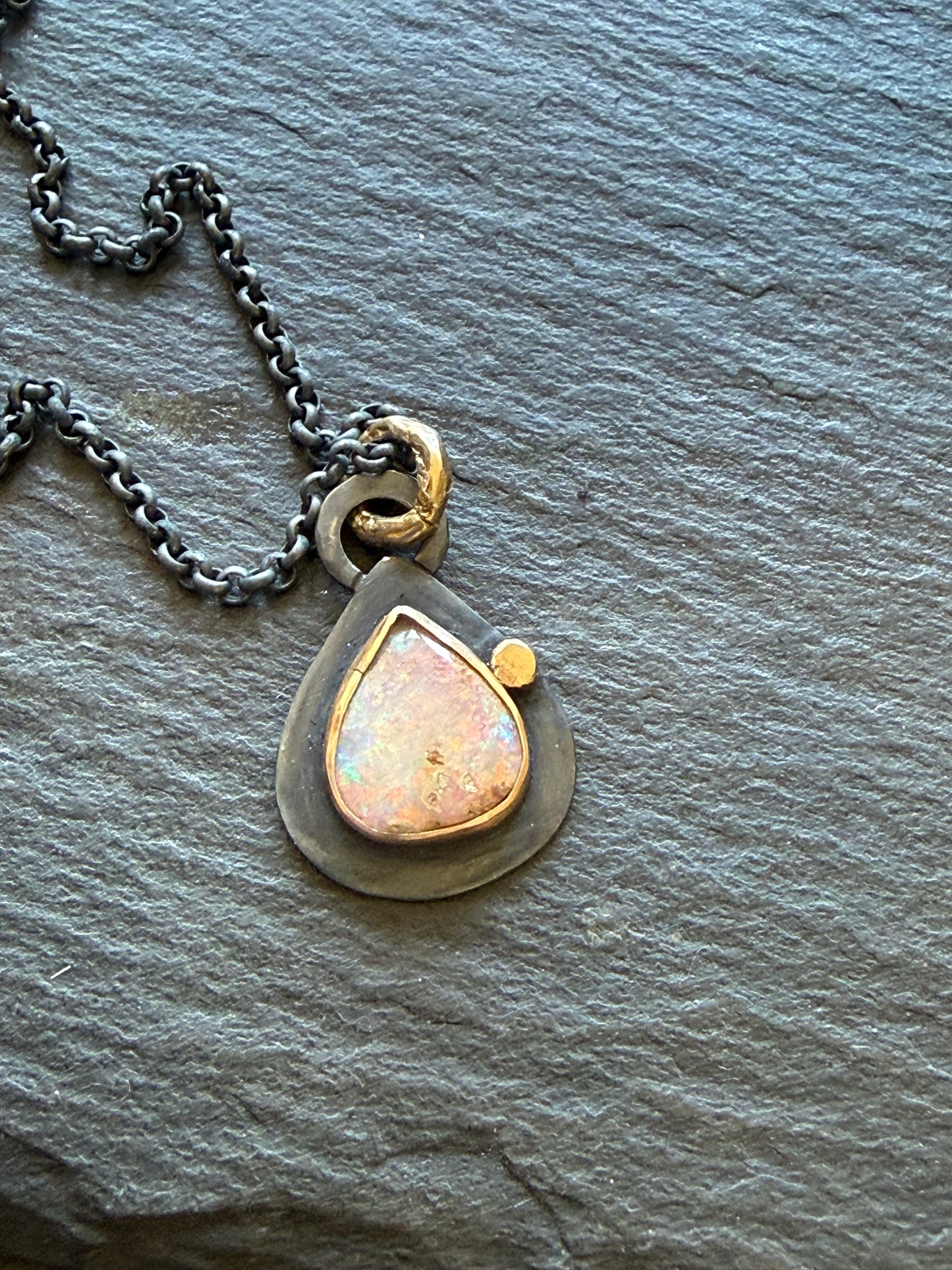 Pastel Pink Opal Necklace