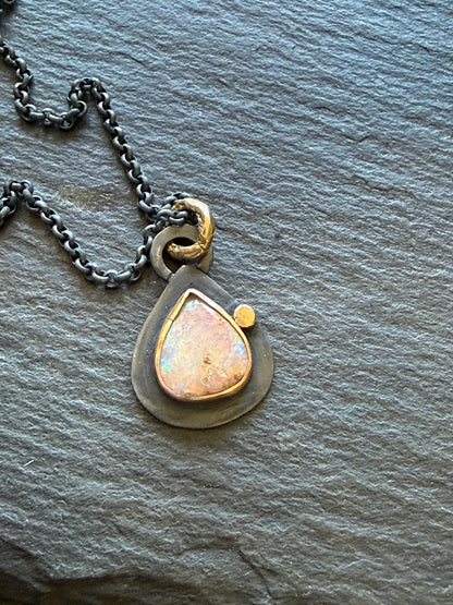Pastel Pink Opal Necklace