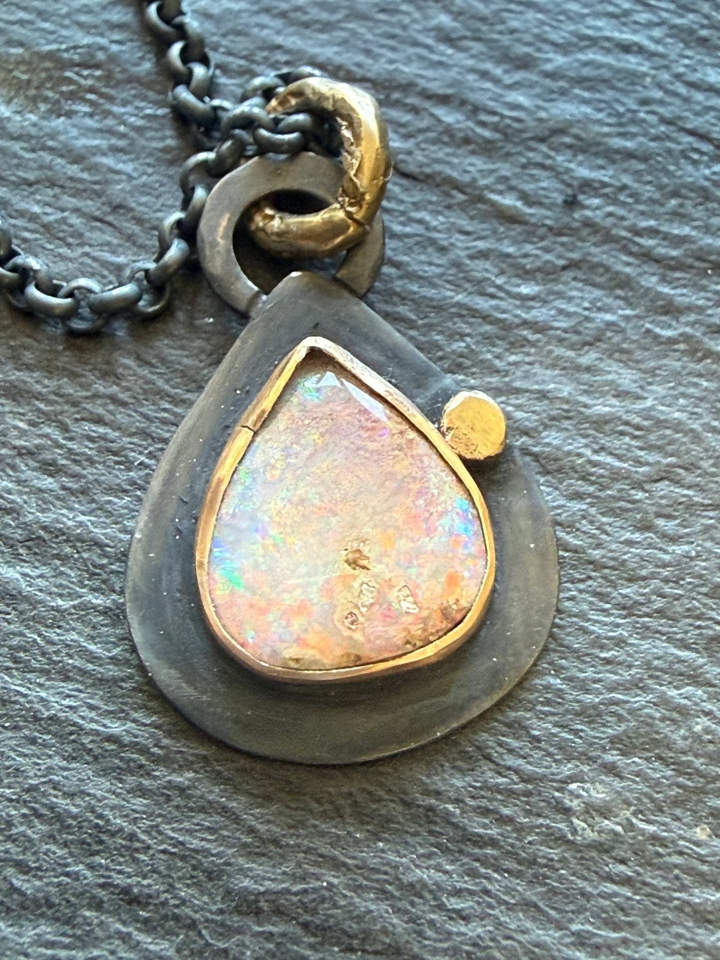 Pastel Pink Opal Necklace