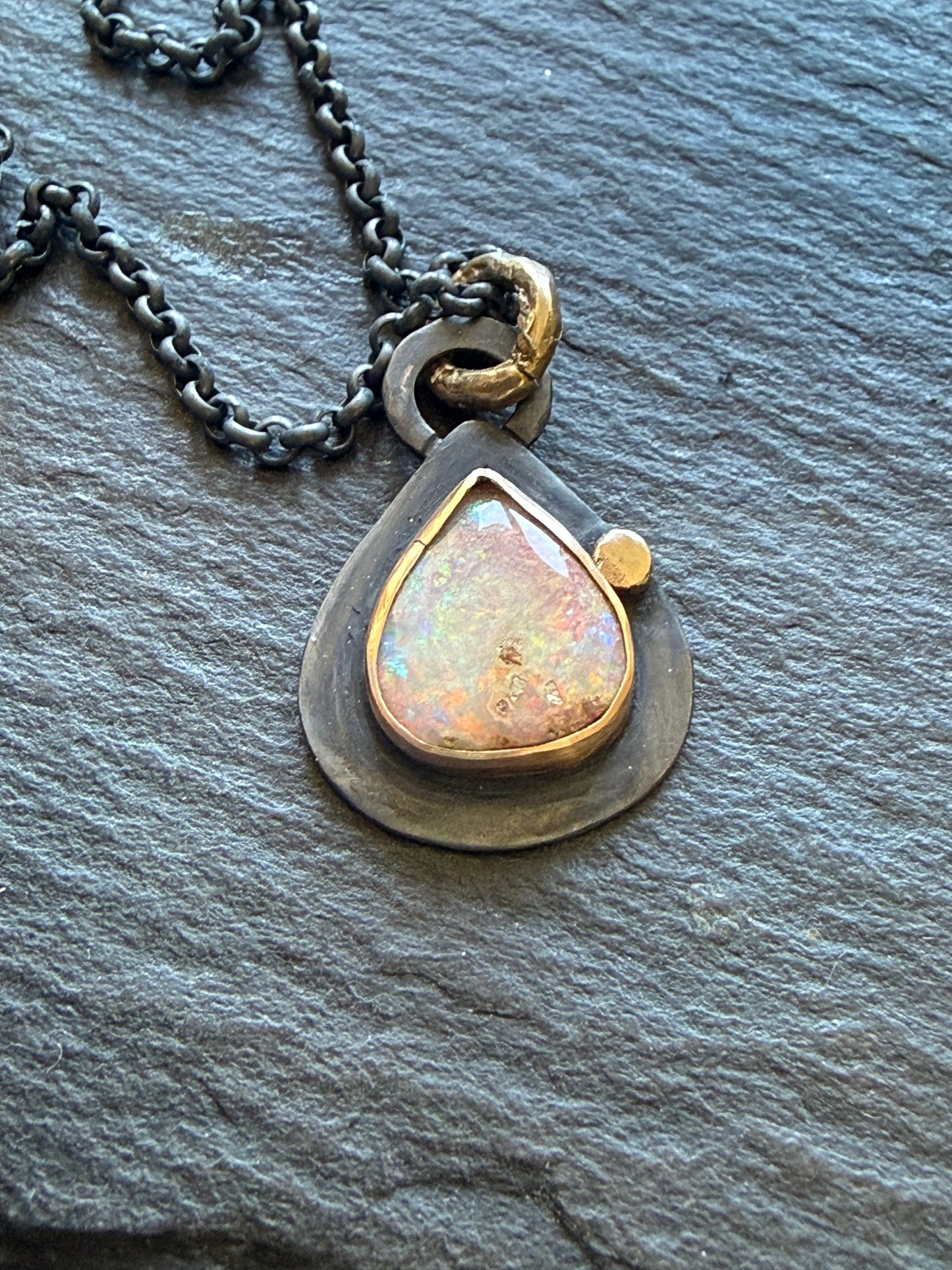 Pastel Pink Opal Necklace