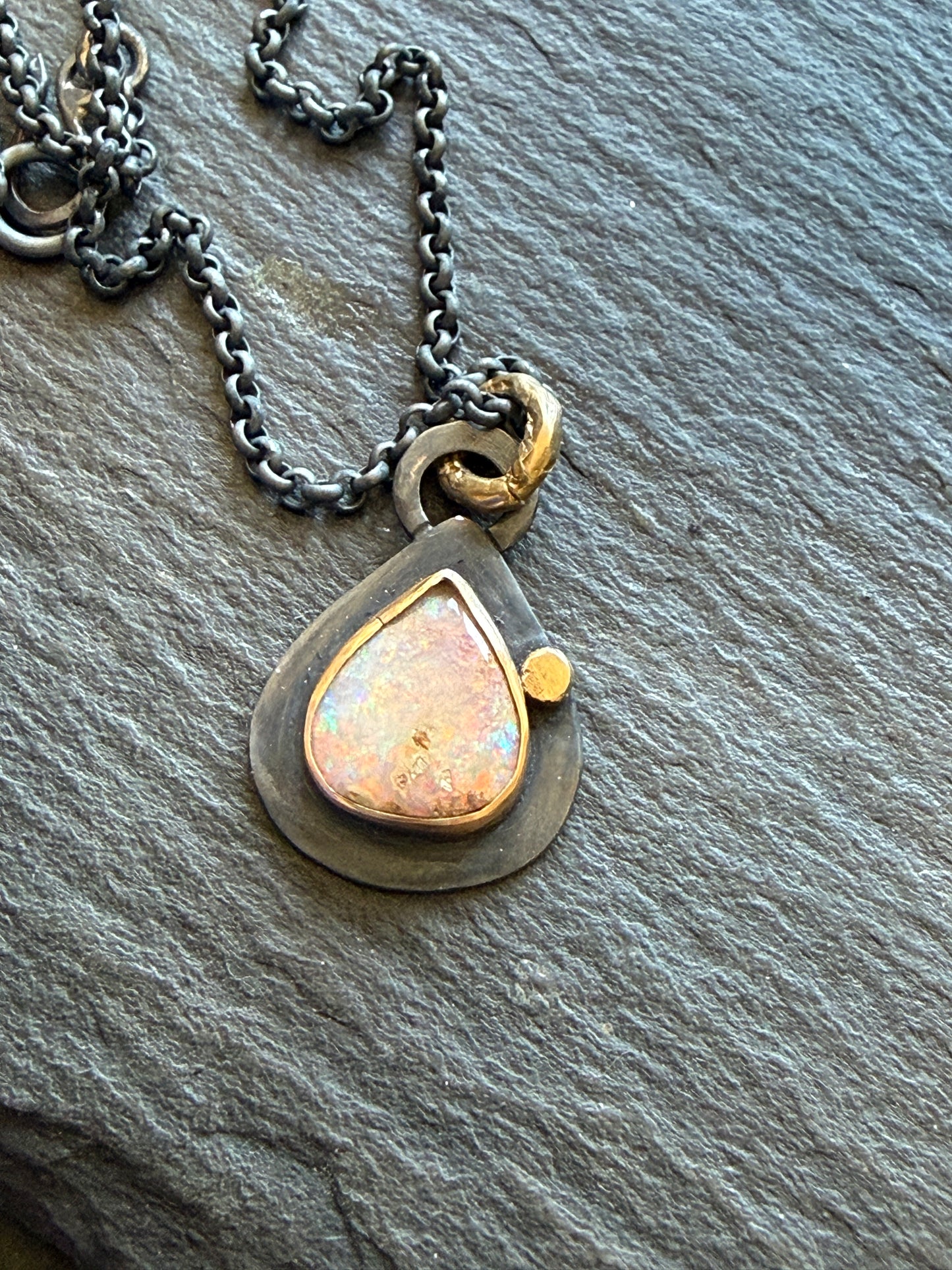Pastel Pink Opal Necklace