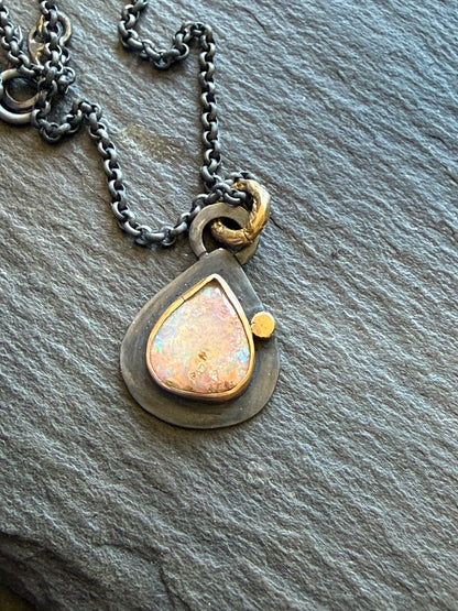 Pastel Pink Opal Necklace