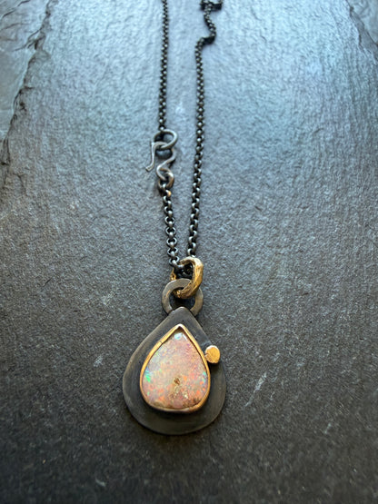Pastel Pink Opal Necklace