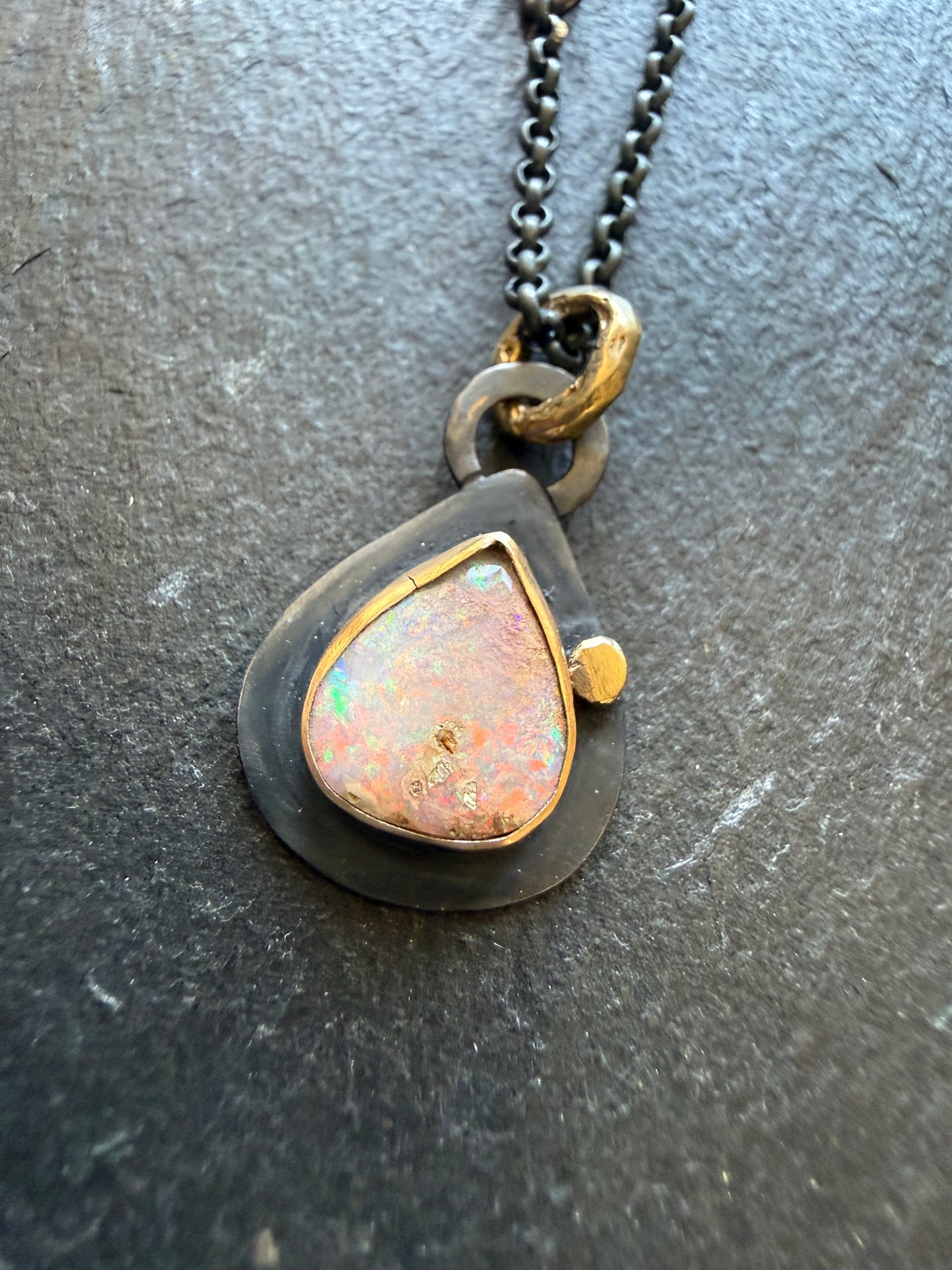 Pastel Pink Opal Necklace