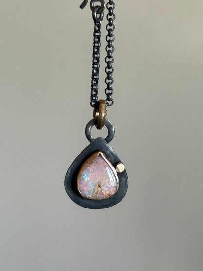 Pastel Pink Opal Necklace