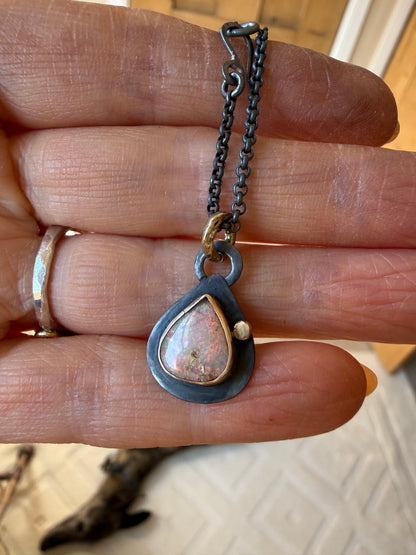 Pastel Pink Opal Necklace