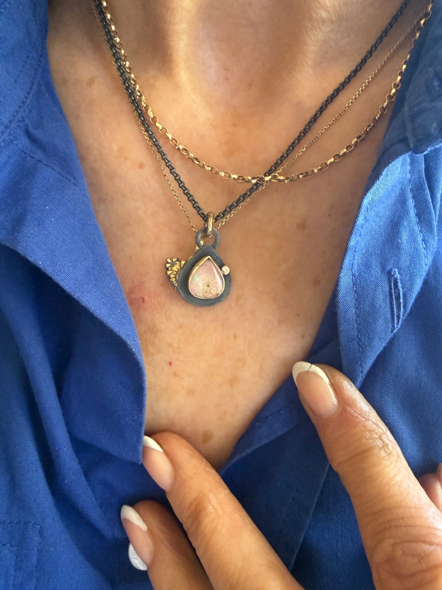 Pastel Pink Opal Necklace