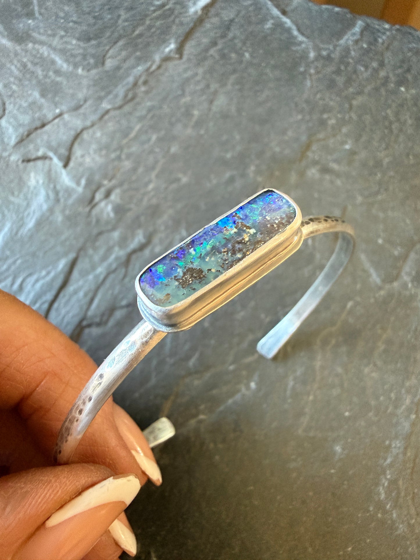 Blue and Aqua Opal bangle