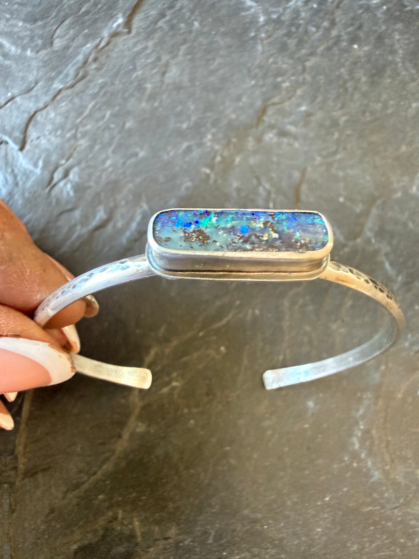 Blue and Aqua Opal bangle