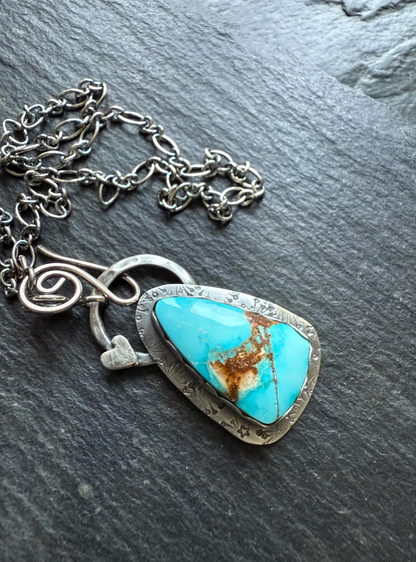 Sonoran turquoise necklace, gemstone and sterling silver jewellery