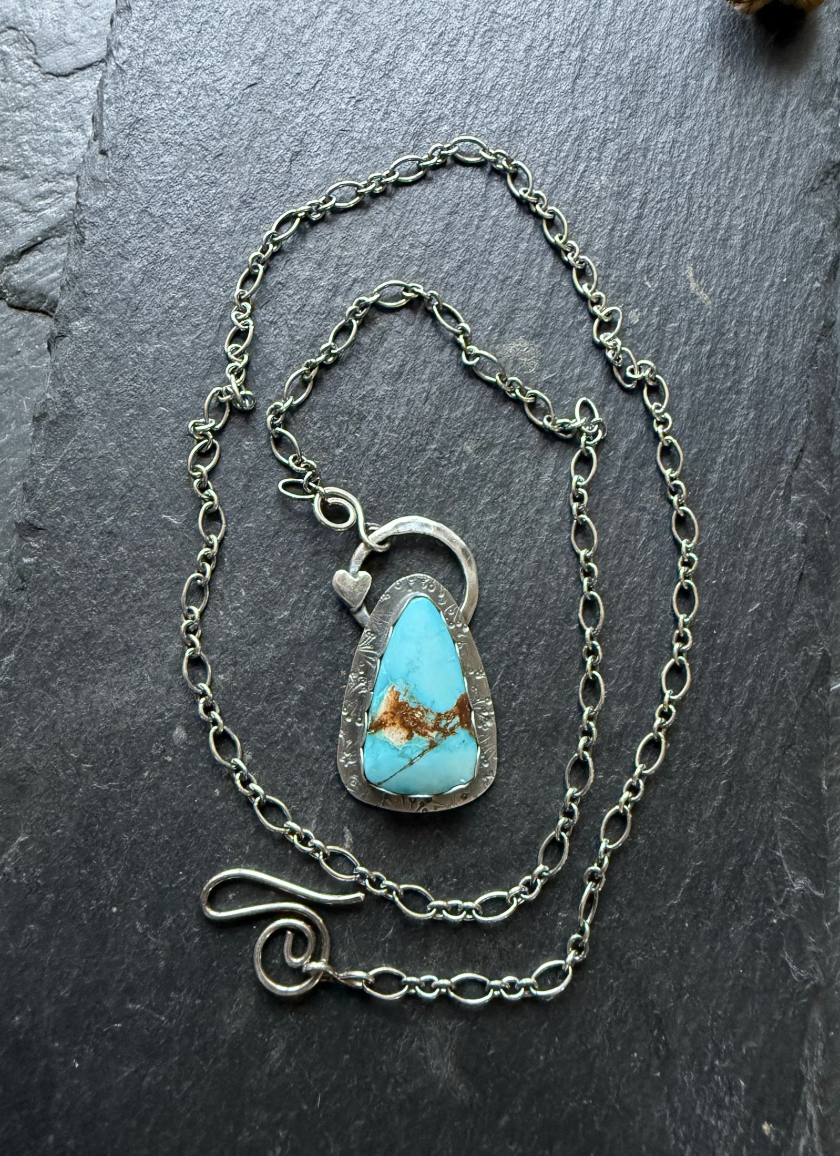 Sonoran turquoise necklace, gemstone and sterling silver jewellery