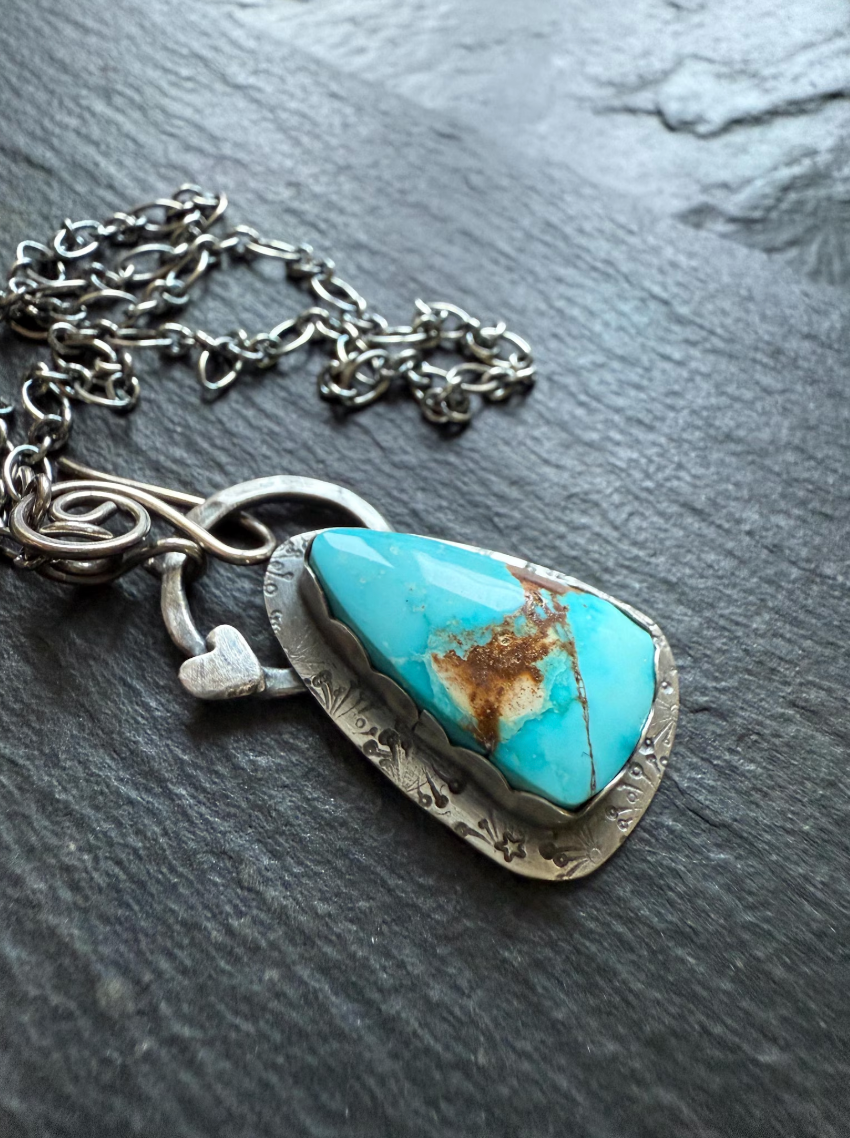 Sonoran turquoise necklace, gemstone and sterling silver jewellery