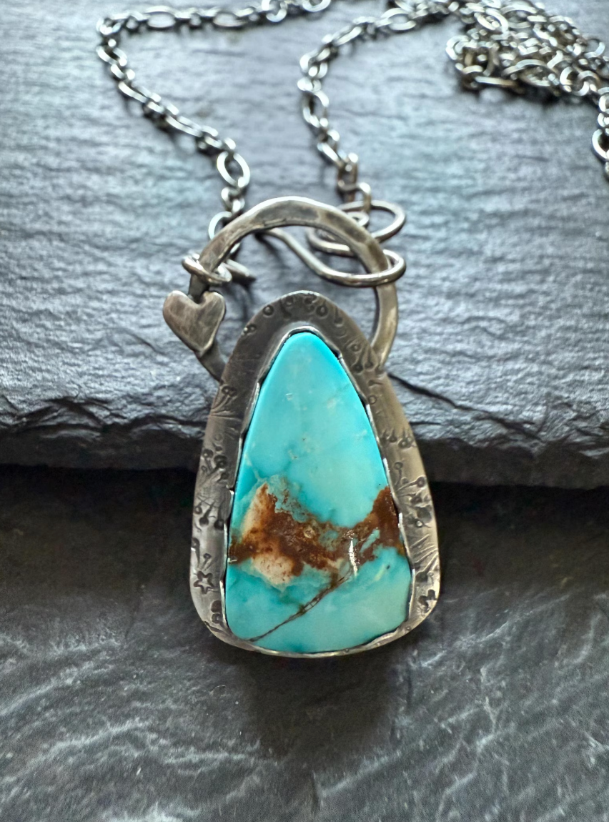 Sonoran turquoise necklace, gemstone and sterling silver jewellery