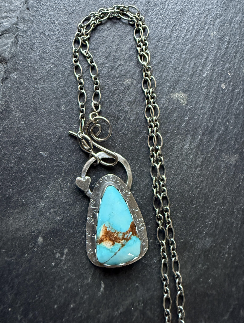 Sonoran turquoise necklace, gemstone and sterling silver jewellery