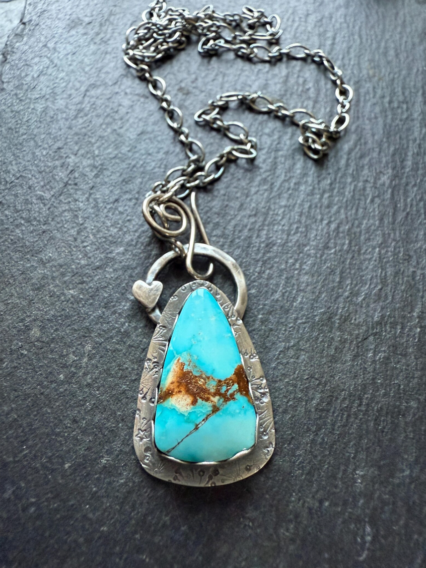 Sonoran turquoise necklace, gemstone and sterling silver jewellery