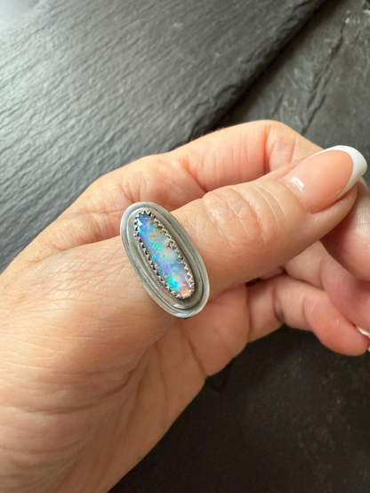 RESERVED for ALEX - Blue and purple Opal Ring 7 1/2