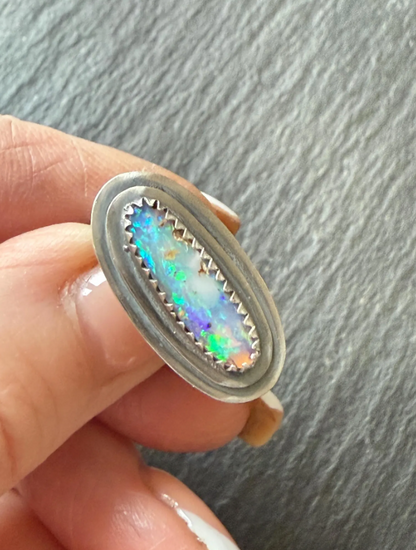RESERVED for ALEX - Blue and purple Opal Ring 7 1/2