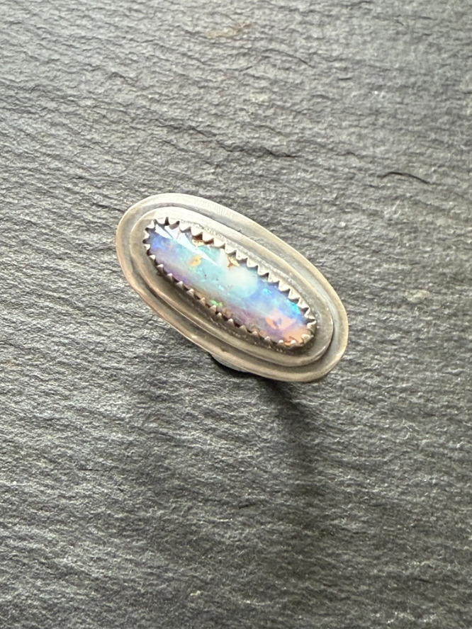 RESERVED for ALEX - Blue and purple Opal Ring 7 1/2