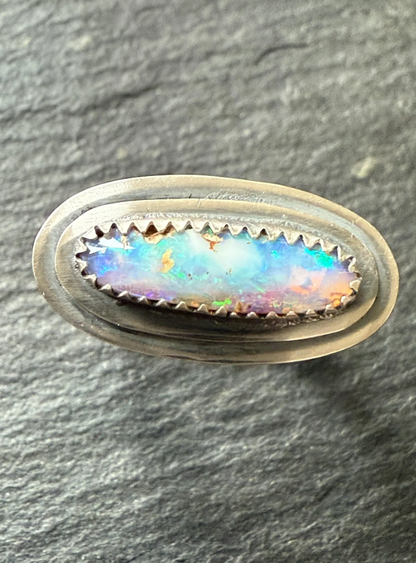 RESERVED for ALEX - Blue and purple Opal Ring 7 1/2