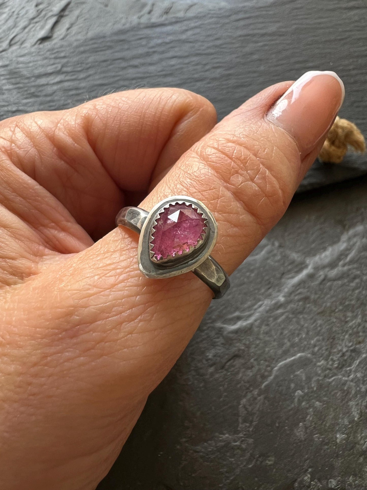 Dainty Pink Tourmaline ring