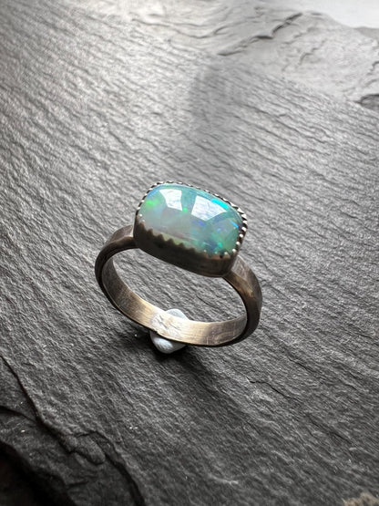 Boulder opal ring